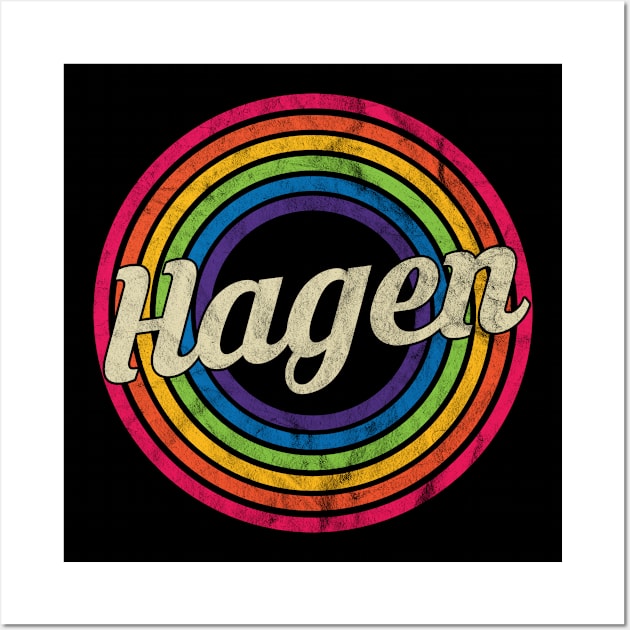 Hagen - Retro Rainbow Faded-Style Wall Art by MaydenArt